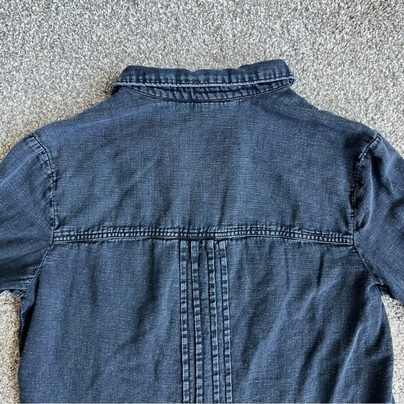 Pilcro by Anthropologie Black Button Up Twisted Tux Shirt, Size XS - Picture 11 of 12